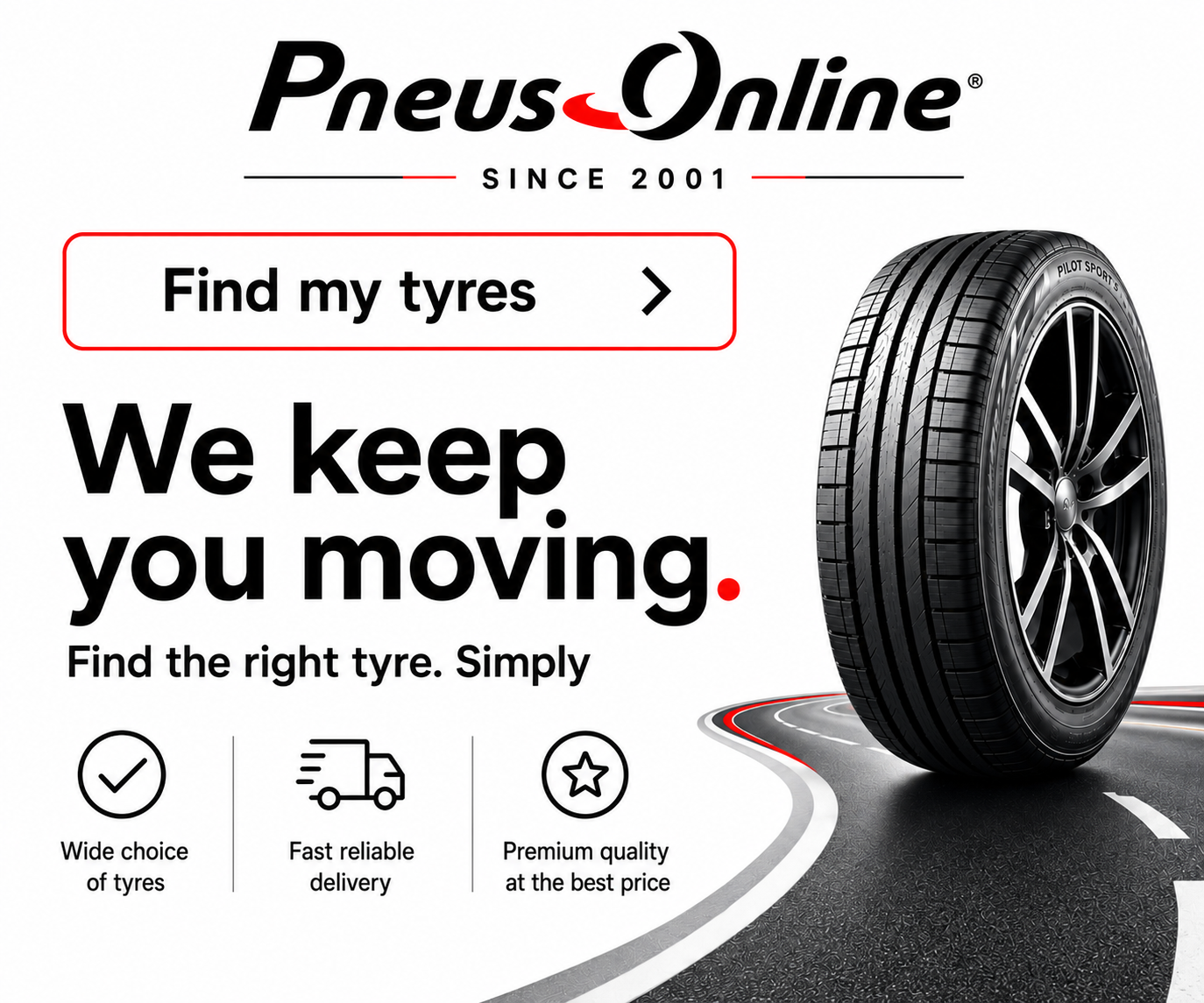 Find car tyres online on Pneus Online France