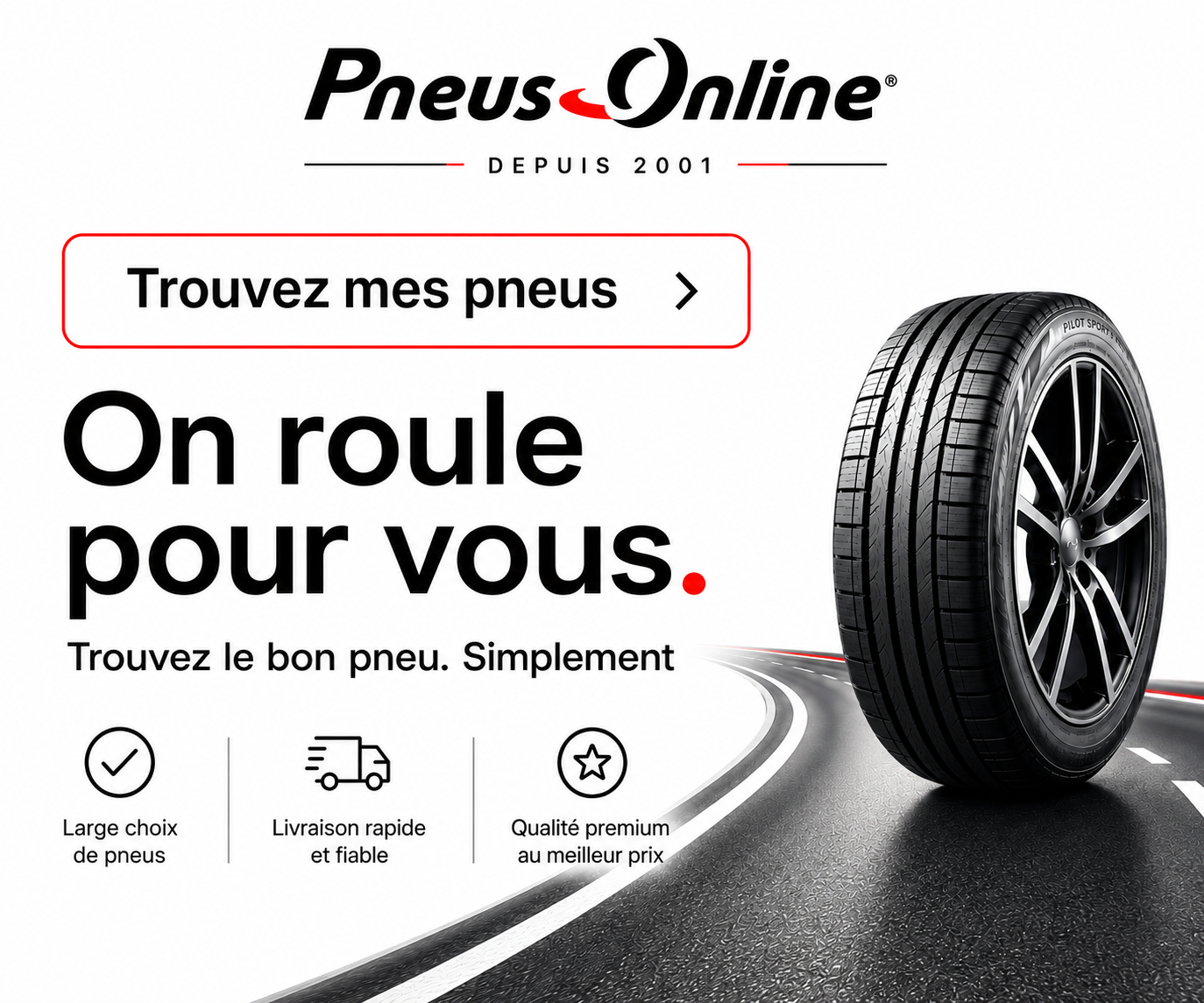 Trouver des pneus auto en ligne sur Pneus Online France